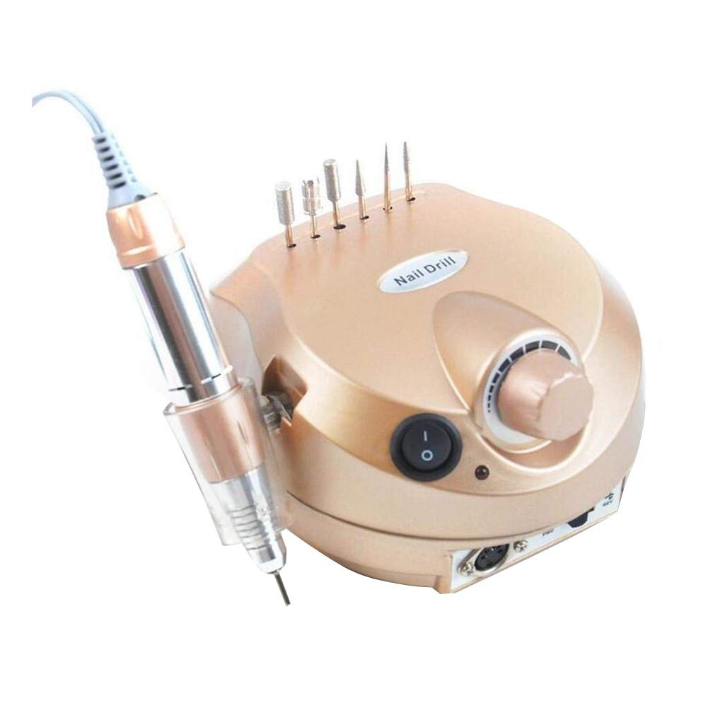 Pulidor Limado Profesional Acrilico Pulidor de Uñas Profesional 30000RPM Manicura Pedicure Equipo Eléctrico Arte de uñas Archivo Perforar Gel de curado Esmalte de uñas Herramientas de manicura, gold