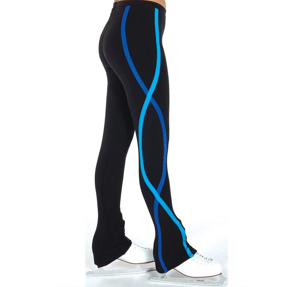 Dziewczęce zimowe spodnie do łyżwiarstwa figurowego Damskie spodnie/spodnie do jazdy na łyżwach w spiralne paski Legginsy Elastyczny Spandex Trening/Zawody Odzież łyżwiarska