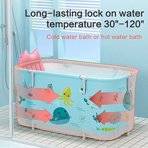 Portable Bathtub For Adult, Foldable Soaking Freestanding Collapsible Tub For Shower, Cold Plunge Tub For Ice Bath,Hot Bath Tub, Spa Bath Tub With Inflatable Pillow,Seat For Bathroom #TOP2