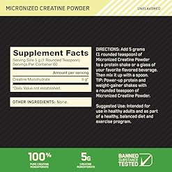 Alternative view of Optimum Nutrition Micronized Creatine Monohydrate Powder, Unflavored, 60 Servings, 300 Grams (Packaging May Vary)