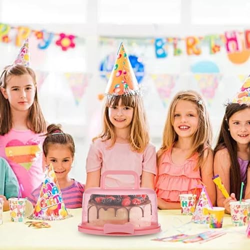 Jingyash Boite Transport Gateau Rond, Anti-poussière Boîte à Gâteaux ronde avec Couvercle et Poignée, Diamètre 26cm, Portable Dôme Transparent pour Gâteaux Muffins Cupcakes Pizzas Pâtisseries – vue 5