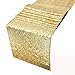 HOSL Pack of 6 Gold Glitter Sequin Table Runners 12 x 108 Inches For Wedding Banquet Party Decoration (Color may vary a little with diferent monitor)
