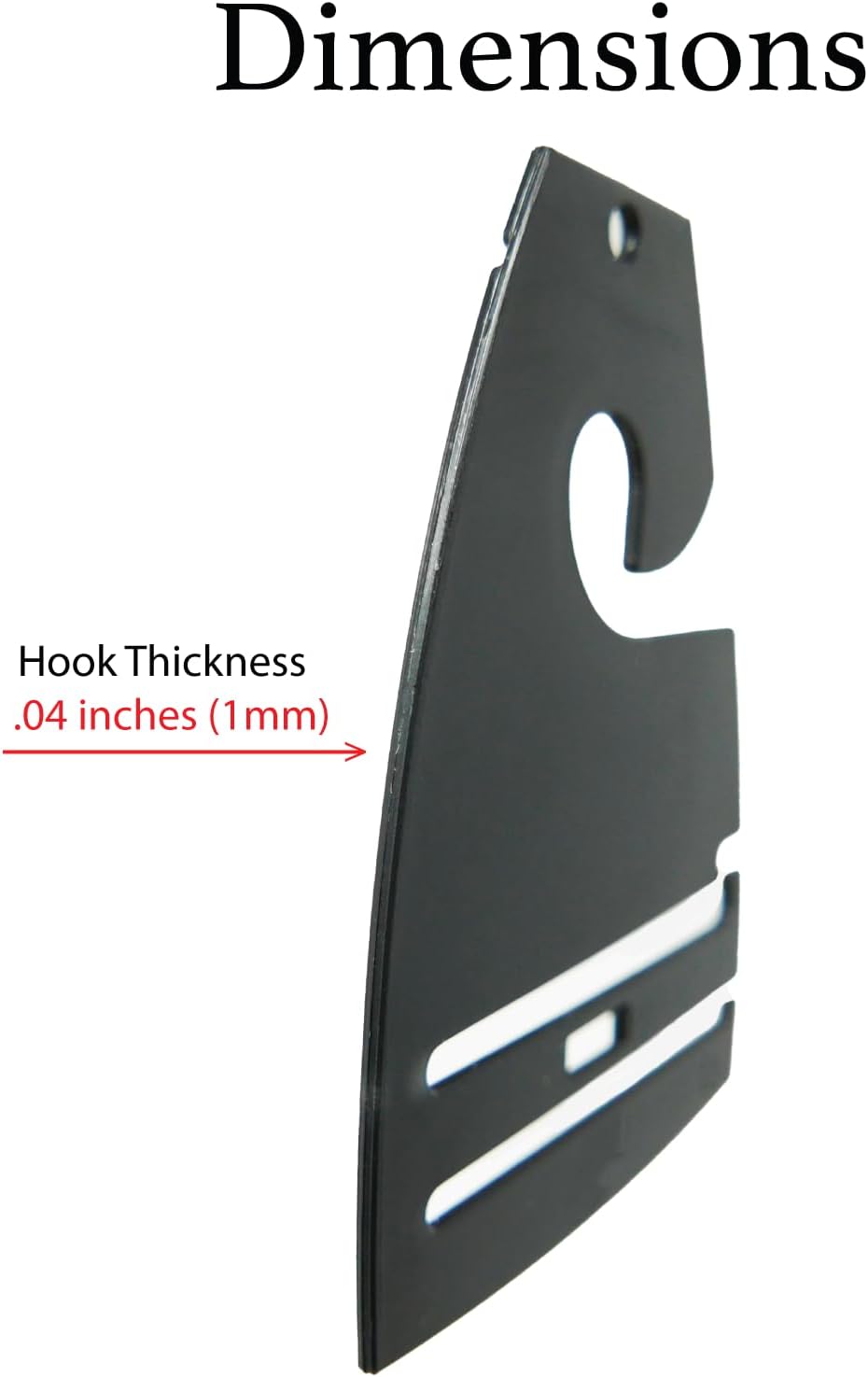 Black Neck Tie Hangers for Retail, Economic Plastic Tie Hooks, 200 Pack