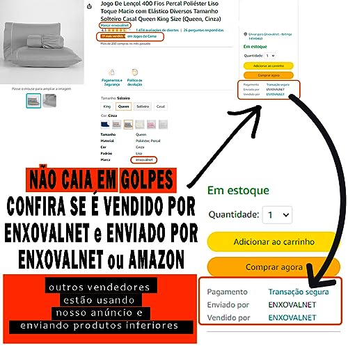 Jogo De Lençol 400 Fios Percal Poliéster Liso Toque Macio com Elástico Diversos Tamanho Solteiro Cas