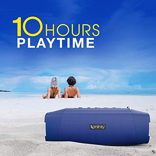 Image of Infinity by Harman Fuze 700 Dual EQ Deep Bass 20W Portable Stereo Speaker with 10 Hours Playtime, Built-in Powerbank, Bluetooth 5.0 and IPX7 Waterproof (Mystic Blue)