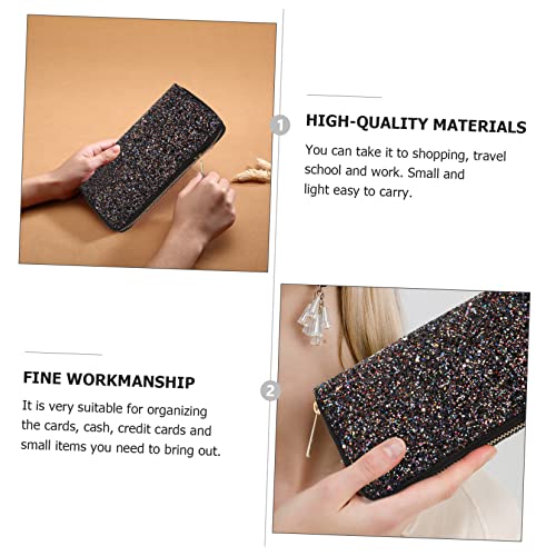 1pc Creative Shiny Zippered Purse for Women Stylish Long Wallet Multi-storey Design Durable Pu Material for Fashionable Occasions2