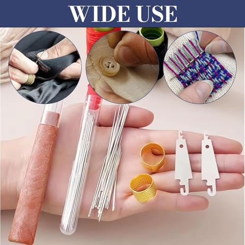 Save 14% on LYNRUI Big Eye Steel Sewing Needles Kit - 37Pcs