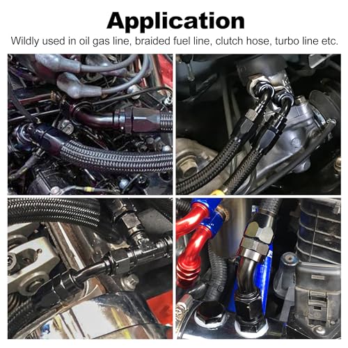 Image of EVIL ENERGY 10AN Hose End Fitting 45 Degree Swivel for CPE Braided Hose Black 2PCS