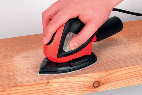 wolfcraft Zelfhechtend schuurblad voor hout/metaal, 10 stuks, 96 x 136 mm, Korrel 240 - Lange levensduur - 1764000 - Geschikt voor Hout, Metaal, Verf, Kunststof - Driehoekslijper - Afbeelding 3