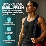 Men's Cooling Face + Body Cleansing Wipes - 4 Pack - 120 Count Post Workout Travel Towlettes - Image 4