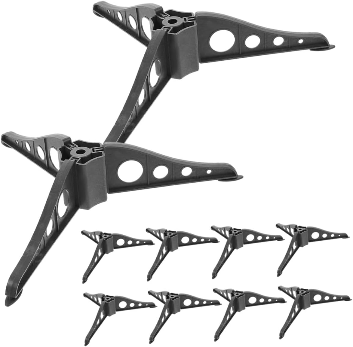 10pcs Christmas Tree Stand Black Plastic Base Xmas Tree Holder Stable Support Home Decoration Easy Assembly