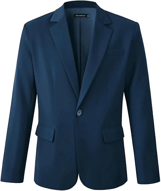 Beninos Mens Sport Coat Casual Blazer One Button Business Suit Jacket