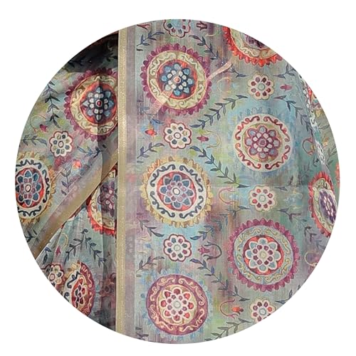 Image of MIRCHI FASHION Saree for Woman Organza Floral Printed | Lightweight Elegant Traditional Sari with Matching Blouse Piece