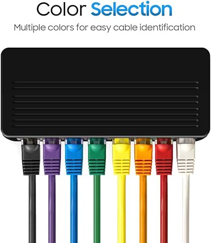 Miniatura 8 de Cmple - Cable Ethernet Cat5e de 7 pies, cable de conexión Ethernet UTP Cat 5e de 350 MHz, cables LAN de red de 1 Gbps, conectores RJ45, compatible