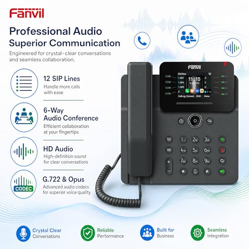 Teléfono VoIP Fanvil V62W con Bluetooth 5.4 y Wi-Fi 6 miniatura 4