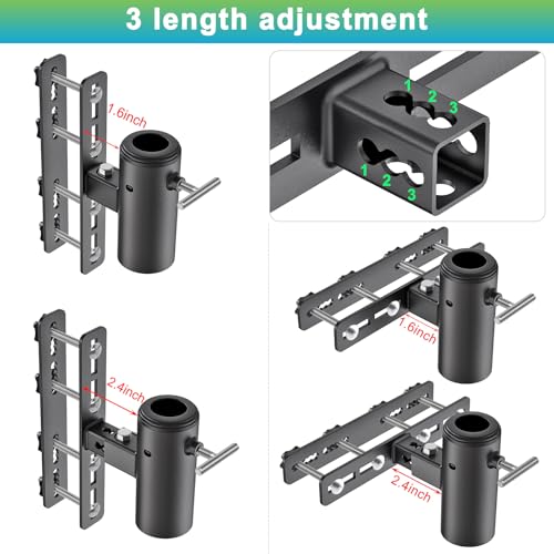 Dolibest Heavy Duty Deck Railing Umbrella Holder, Patio Umbrella Stand & 3 Sleeves for 1-1.9" Poles, Serrated Locking Design for Horizontal/Vertical Rails Mount, Space Saver for Balcony, Fence -1 Set by Dolibest - Used condition - Image 5