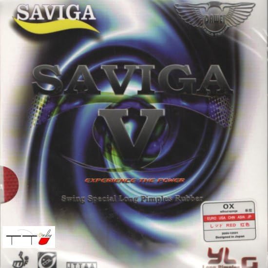 DAWEI SAVIGA V Long Pips-Out Table Tennis (Ping Pong) Rubber Without Sponge (Topsheet, OX) (Black)