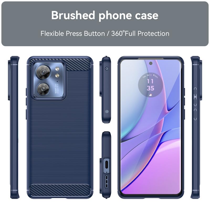 Image of Hybrid Carbon Fiber Back Case for Moto Edge 40 (Blue)