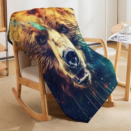 Manta de oso de microfibra premium de 150 x 200 cm tacto suave 8