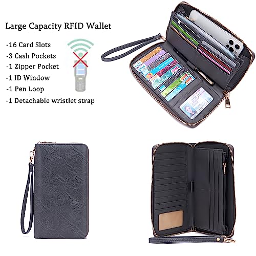 Image of Women Large Crossbody Bags Ladies Satchel Shoulder Handbags Purse and Wallet Set for Women Totes Hobo Purses