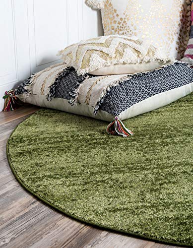 Tapete decorativo Unique Loom redondo 7'10" verde miniatura 1