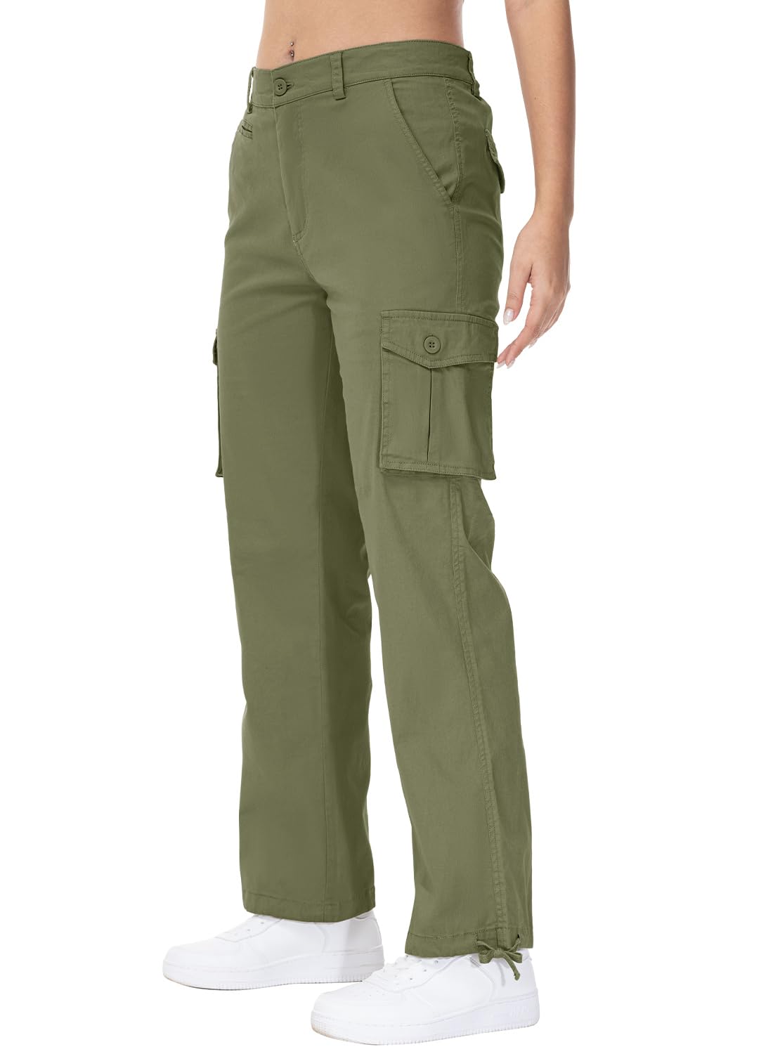 Gopune Damen-Cargohose, leicht, Outdoor, Reisen, Arbeit, lässig, Baumwolle, mit 7 Taschen