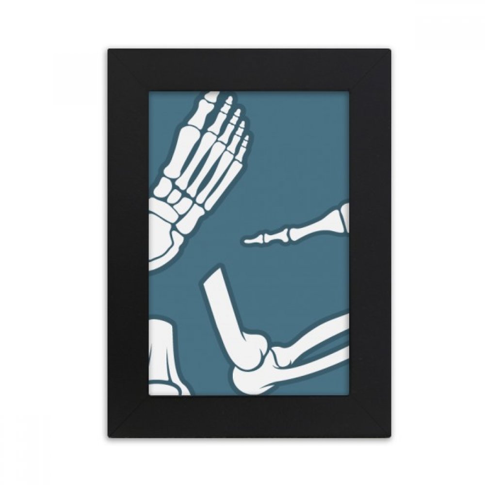 Illustration squelette bleu en cadre photo noir, cadeau original