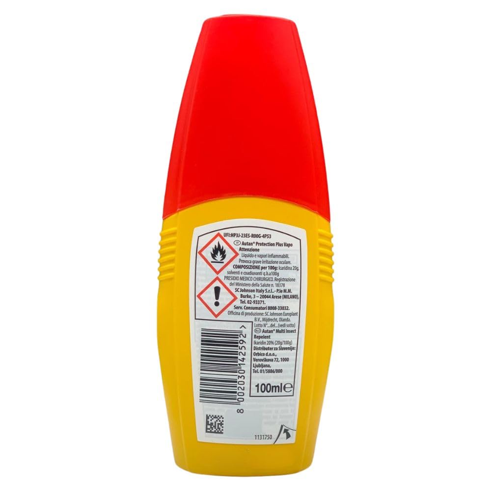 Multinsetto, Protection Plus Vapo, Insetto Repellente Contro Zanzare, Zecche e Tafani, 100 ml (Multinsetto (6 Unità))