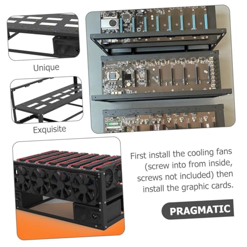 DIY Bare Frame Computer Case para GPUs Mid Tower Mining Rig Chassis con Gestión de Cables Limpia y Refrigeración miniatura 5
