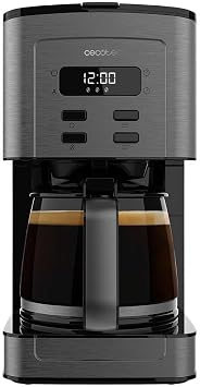 Cecotec Coffee Machines for Drip Coffee 56 Time. 800 W Power, Program Your Coffee, Stainless Steel, LCD Display, Drop Proof Spout, 1.3L Capacity for 12 Cups, Auto-Off, Tank with Window