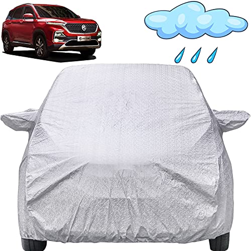 Image of Autofact Waterproof Car Body Cover Compatible with MG Hector (2019 to 2021) with Mirror Pockets (Shinning Silver)