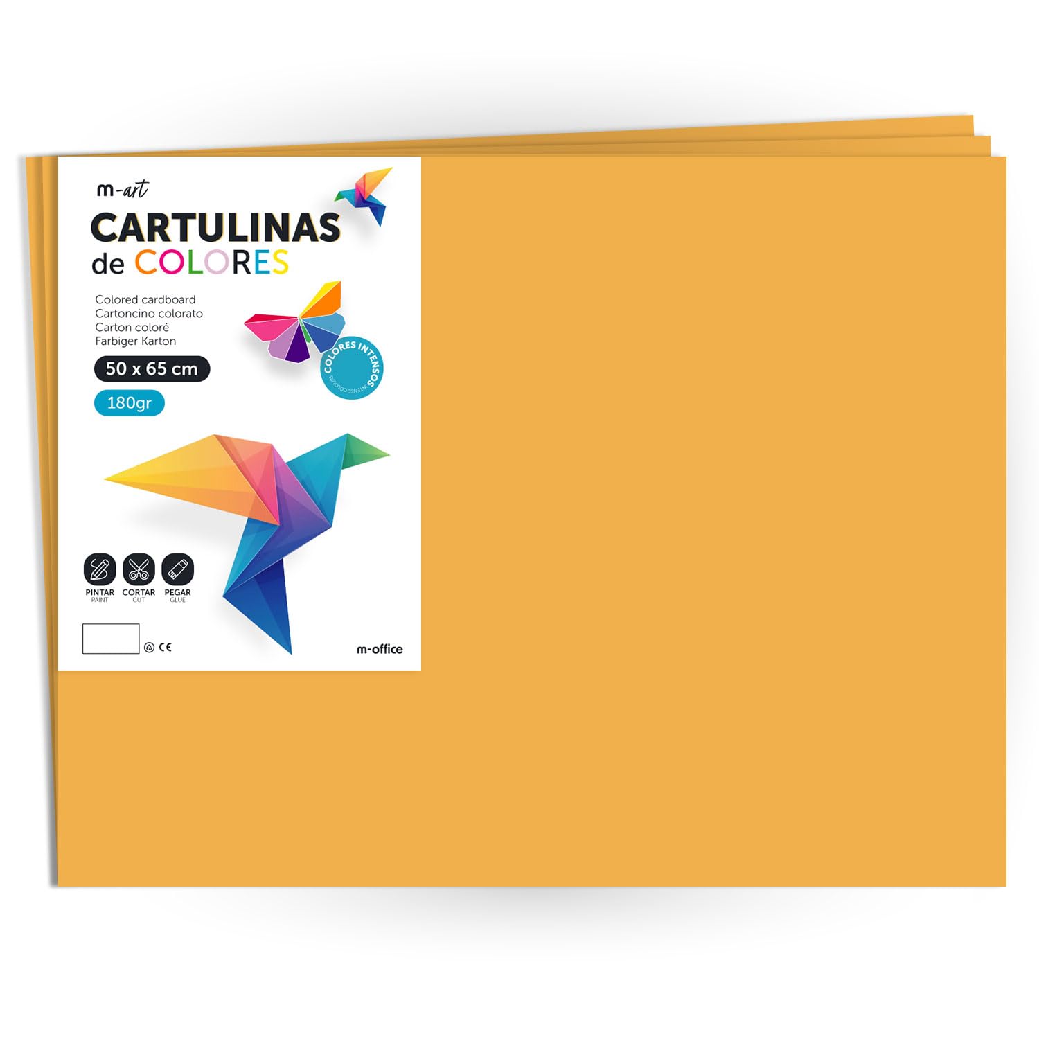 Coloured Cardstock, Large Card 50x65 cm, Light and Intense Colours, 180 g Cardstock for Crafts, Creative Designs and Art Projects