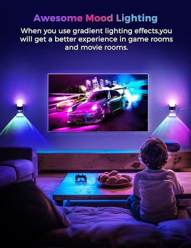 Image of L LOHAS LED Projector Night Light Plug in Night Lights Plug into Wall | Dusk to Dawn Sensor, 8 RGB Color And Dynamic Mode, 2 Pack