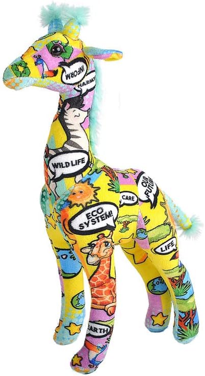 Wild Republic Message from The Planet, Giraffe, Stuffed Animal, 12 inches, Gift for Kids, Plush Toy, Made from Spun Recycled Water Bottles, Eco Friendly, Child’s Room Decor