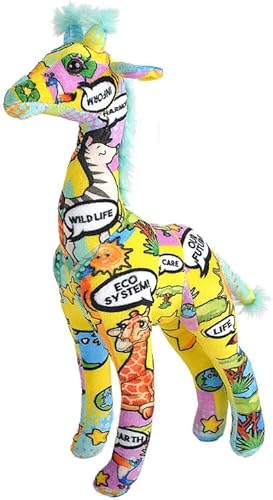 Wild Republic Mensaje del planeta, jirafa, animal de peluche, 12 pulgadas, regalo para niños, juguete de peluche, hecho de botellas de agua