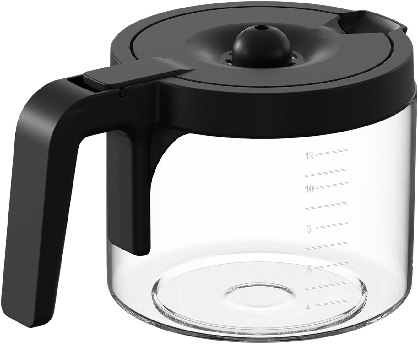 12-CUPS Coffee Maker Glass Carafe Replacement Compatible with Keurig K-Duo 5100 Single Serve K-Cup Pod & Carafe Coffee Maker, (NOT Fit K-Duo 5000 Essentials Model)