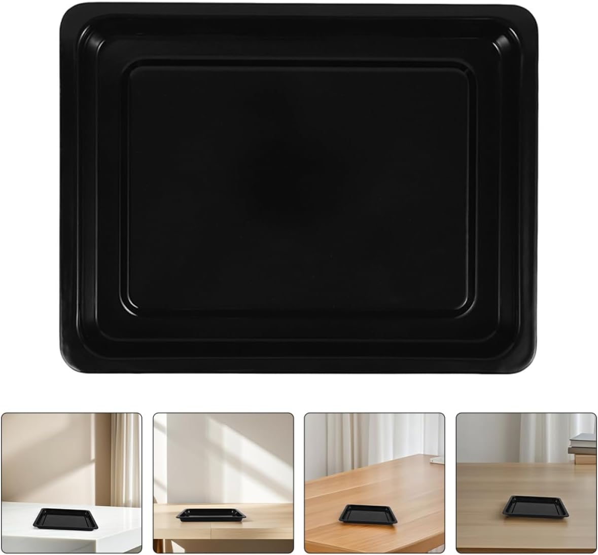 2Pcs Black Enamel Baking Trays Heavy Duty Oven Roasting Pans Easy to Clean for Commercial Baking Space Efficient Design for Electric Ovens