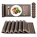 Gifort Tovagliette, Set di 6 Tovagliette Colazione in PVC Lavabili con 6 Tovagliette Antiscivolo, 6 Sottobicchieri Rotondi e 1 Runner Tavola per Cucina Hotels Ristoranti (caffè)