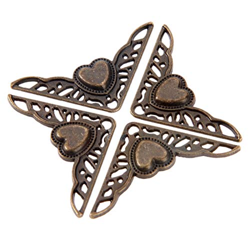 ZAANHA 4PCS Smycken Box Hörnskydd Brons Dekorativ hörn Bracket Antik Bokram Tillbehör Möbel Hårdvara 35mm