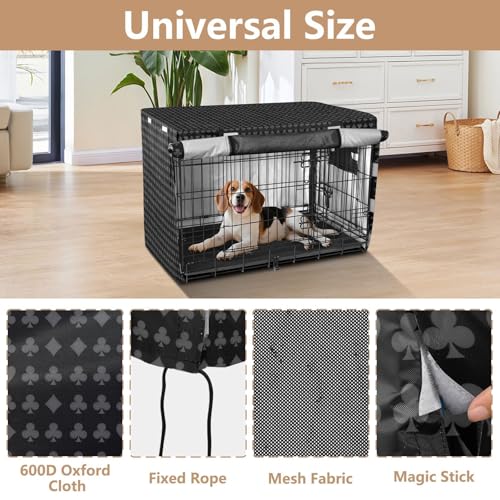 Housse de cage pour chien en polyester 600D gris foncé taille L pour jardin et extérieur - 5