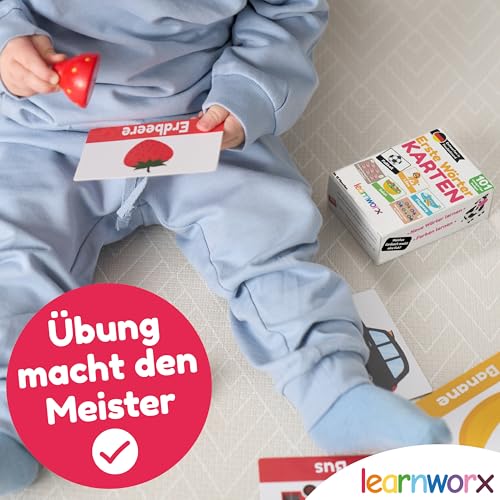 Erste Wörter Karten | Lernkarten Kleinkinder 1 2 3 Jahre | Lern Karten Kinder | Baby & Kleinkind Bildkarten | 101 Einzigartige Lernkarten | Ab 12 Monaten | Sprach- & Sprechförderung