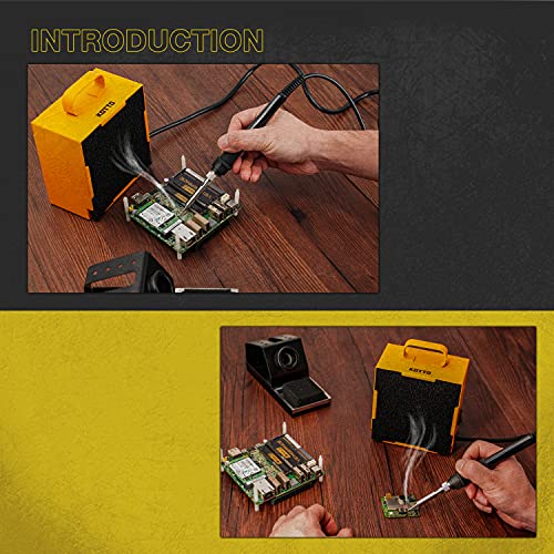 Image of KOTTO Solder Smoke Absorber Remover Fume Extractor Smoke Prevention Absorber DIY Working Fan for Soldering Station (Yellow)