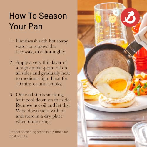 Image of de Buyer MINERAL B Carbon Steel Egg & Pancake Pan - 4.75 inch Diameter - Naturally Non-Stick Finish - Made in France - Pack of 4