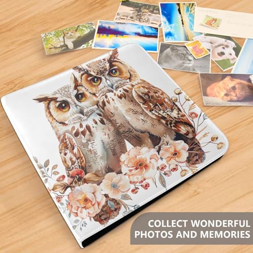 Álbum de fotos adhesivo DIY Scrapbook álbum lindo búhos con encuadernación de 3 anillas 40 páginas 8x10 para recuerdos miniatura 5