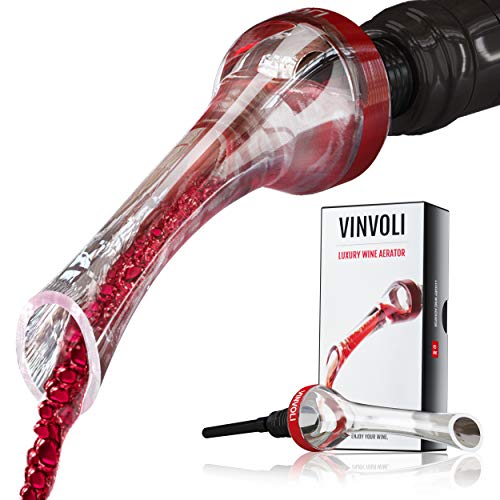 VINVOLI Wine Aerator - New 2021 Luxury Wine Air Aerator - Wine Pourer Wine Pour Spout - Wine Aerators Pourer - Red Wine Decanter with Aerator - Aerator Wine Pourers Pour Spouts - Wine Aerator Pourer