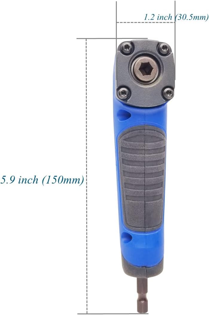 Adaptateur d'angle pour perceuse-visseuse embouts 1/4 Hex - Tête 90° magnétique avec embout PH2 - Durable et antidérapant - Couple 25 Nm