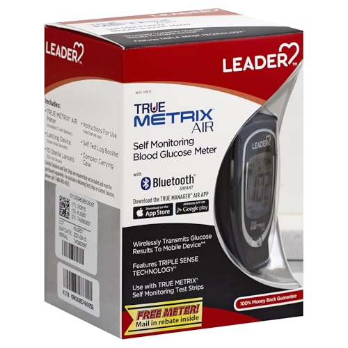 LEADER Air Blood Glucose Meter Kit Wireless Transmission to Mobile Device Advanced Triple Sense Technology