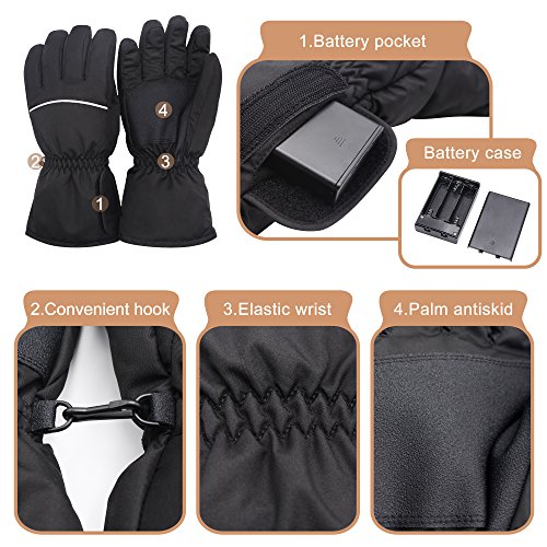 SVPRO Electric Heated Gloves Rechargeable Battery Powered Gloves Men Women Heating Hand Warmer Warm Winter Thermal Mitten Gloves for Cycling, Motorcycling, Fishing, Hunting, Skiing etc