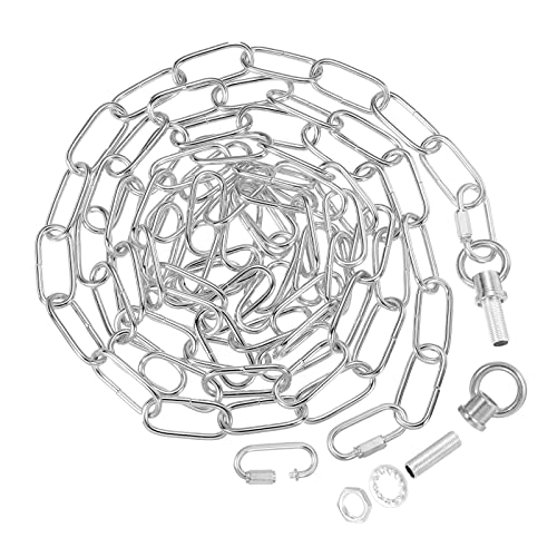 PATIKIL 10 Feet Lighting Chain for Hanging Lamp Chandelier Chain Light Fixture Chain Load Capacity 65 Lbs for Pendant Light Ceiling Fan