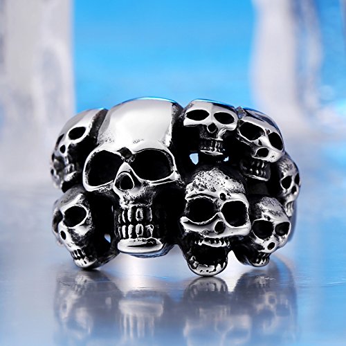 Image of Genuine Stainless Steel Ring Jewelry for Men Fashion Punk Biker Skull Rings